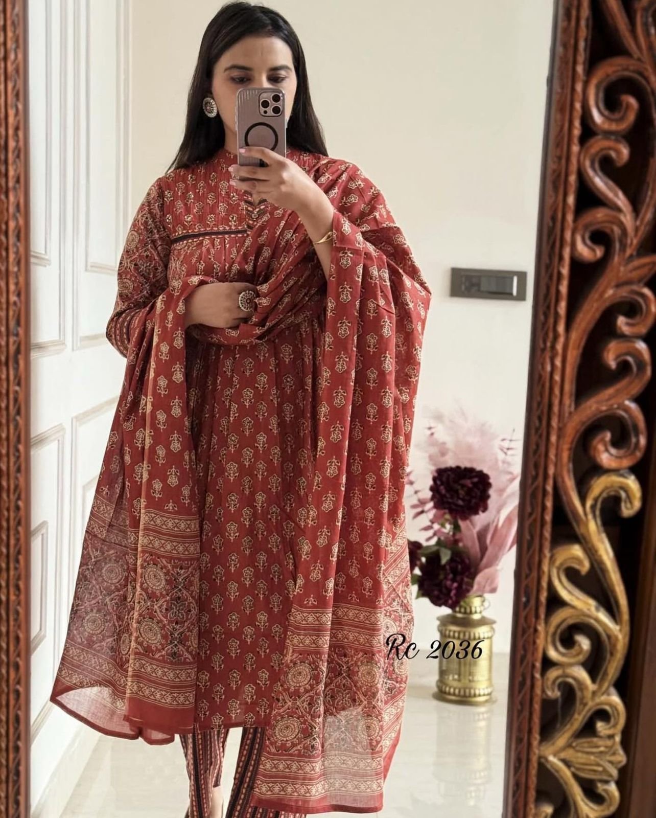 Cotton Handwork Pintex Kurti Set