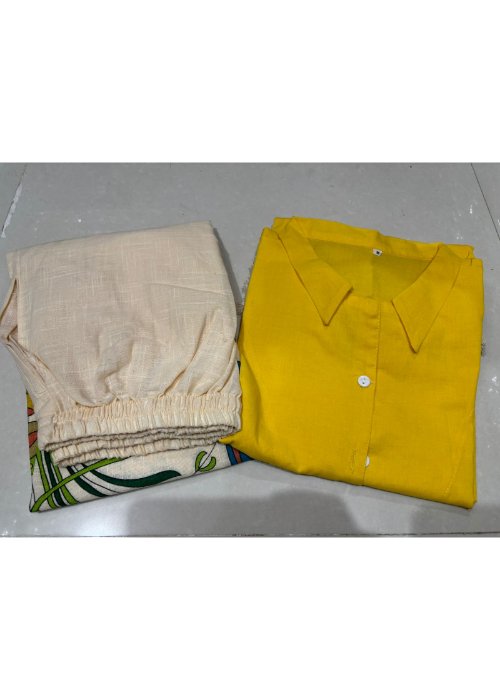 Cotton Coord Set with Lace Work