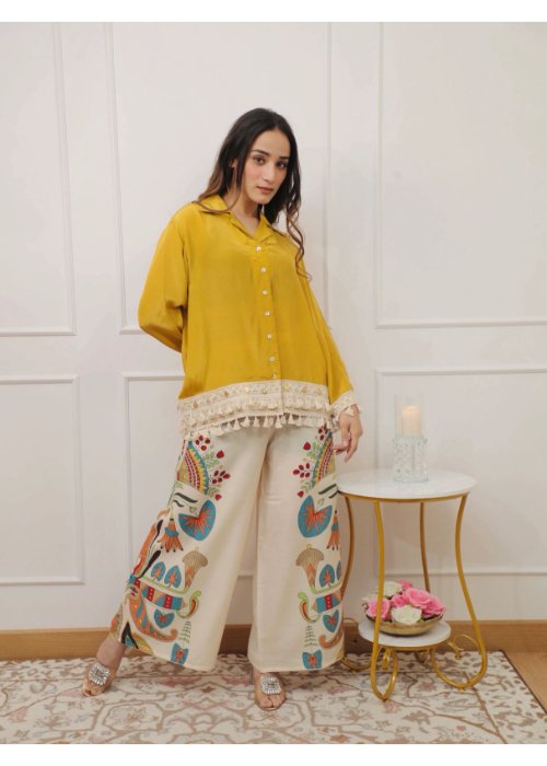 Cotton Coord Set with Lace Work