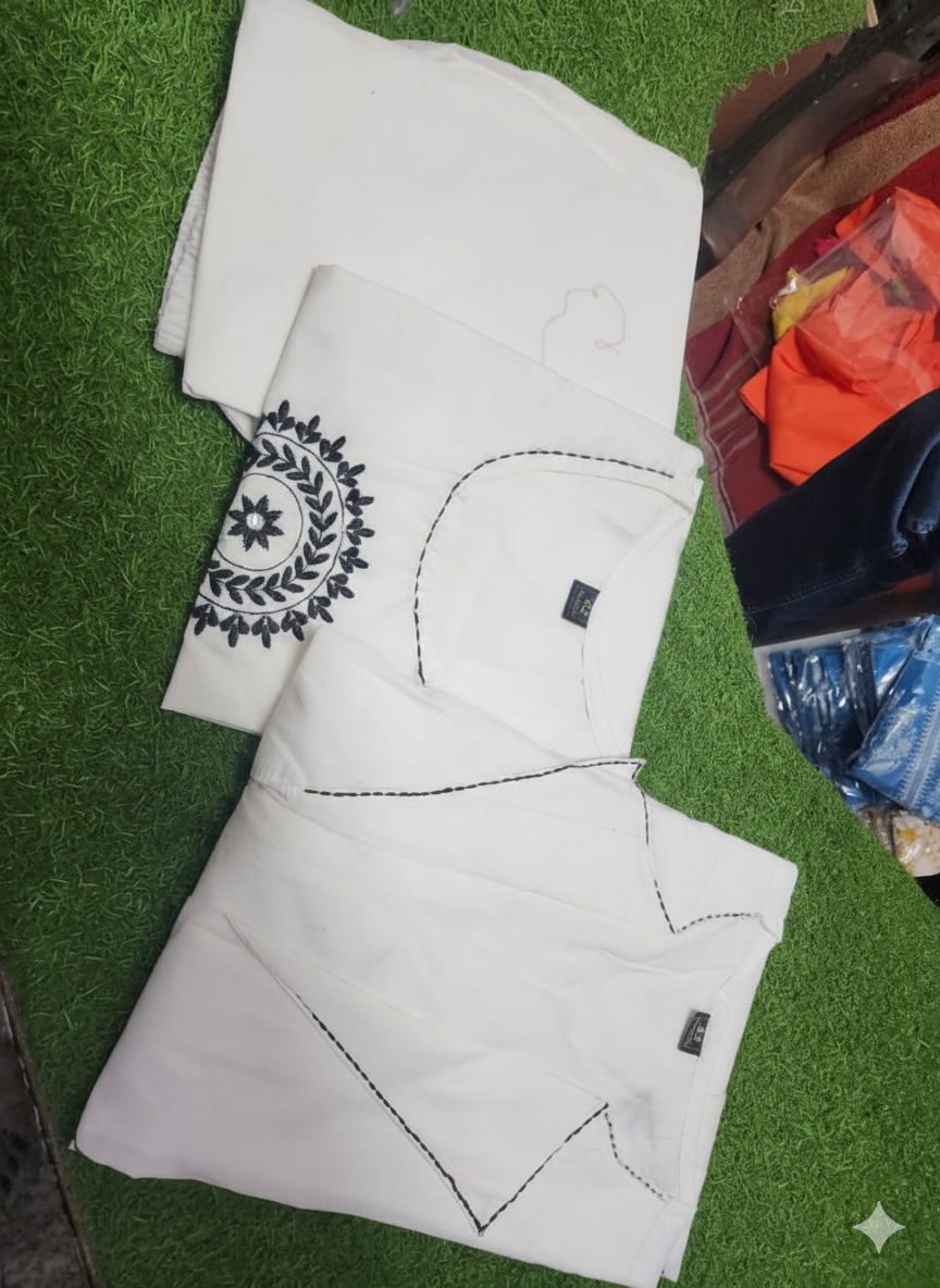 White Cotton 3-Piece Co-Ord Set